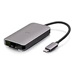 C2G USB-C 8-in-1 Mini-Dockingstation mit HDMI, 2x USB-A, Ethernet, SD-Kartenleser und USB-C-Ladefunktion, Strom Delivery bis zu 100 W, 4K @ Auflà¶sung 30 Hz.