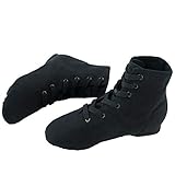 Geteilte Ledersohle Leinwand Jazz Schuhe Mädchen Jungen Schwarz Tanz Turnschuhe Weiche Split Sohle Tanz Schuhe Schnüren Kinder Erwachsene Jazz Dance Stiefel Flexibilität