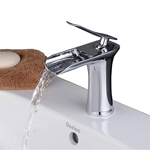 Beelee Elegant Chorm Wasserhahn Einhebel Wasserfall Armatur Mischbatterie Einhebelmischer Waschtischarmatur Badzimmer