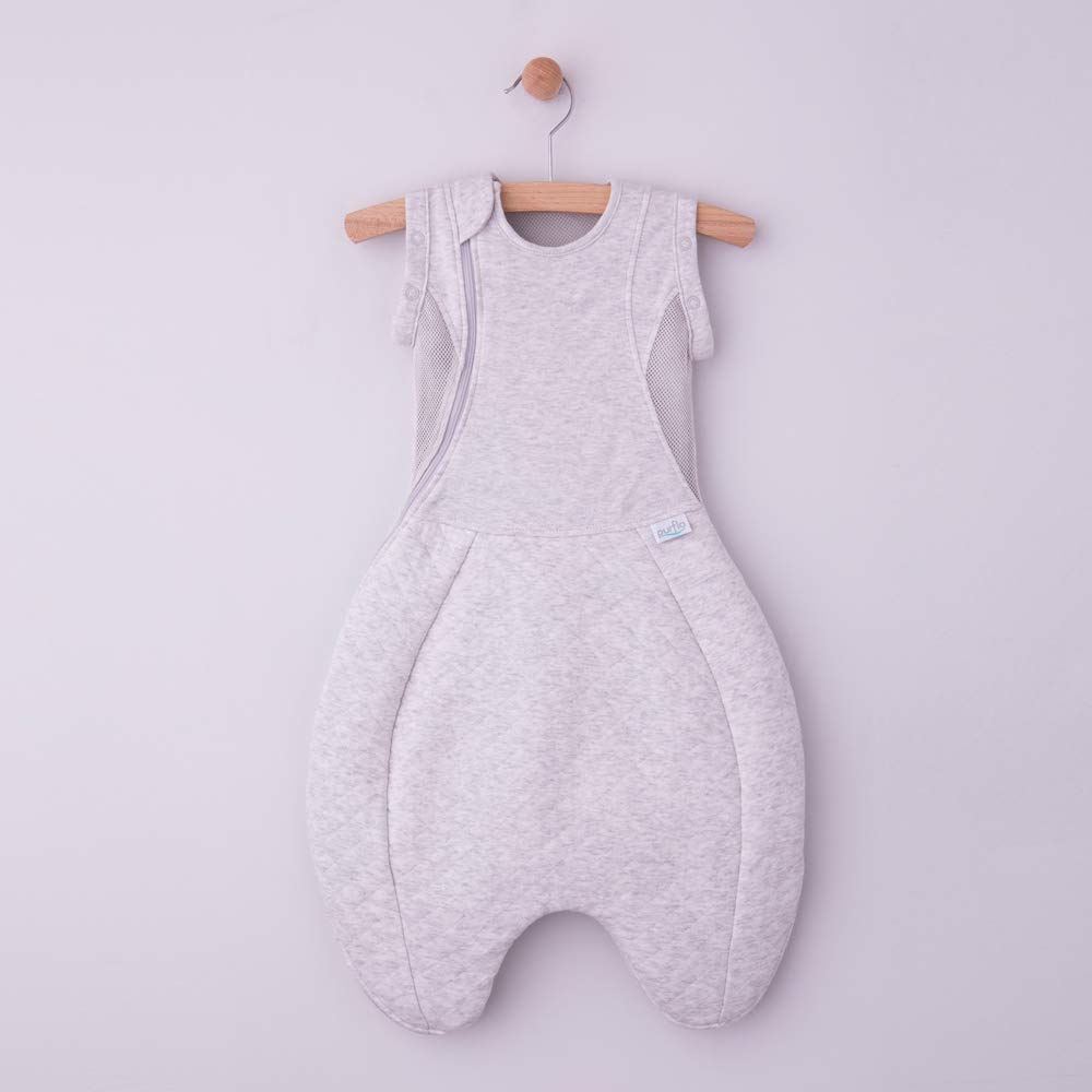 Purflo Swaddle to Sleep Bag,Leichter 0.5 Tog Sommer Infant Swaddle,0-4 Monate,atmungsaktiver Neugeborenen-Babyschlafsack,wächst mit Ihrem Baby,Swaddle Arms In or Out,Hip Healthy,Minimal Grey