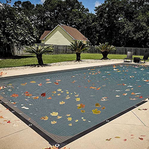 Leaf Net Cover Above - Winter Pool Cover for In Ground Swimming Pools - Screen Cover Rectangle Mesh Pool Covers Pool Cover to Keep Leaves Ou