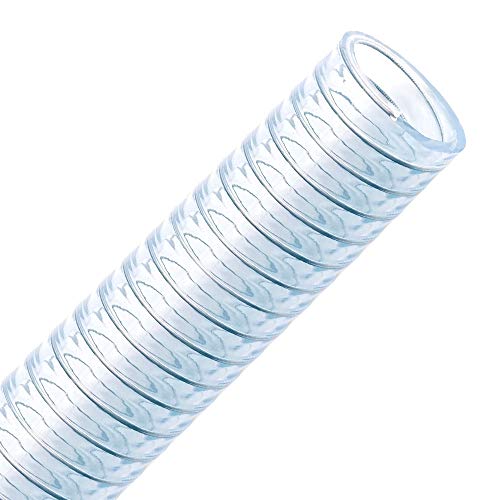 FLEXTUBE FT-S 19mm (3/4 Zoll), 30m - PVC Spiralschlauch als Saugschlauch und Druckschlauch mit Stahlspirale, Lebensmittel Schlauch, transparent