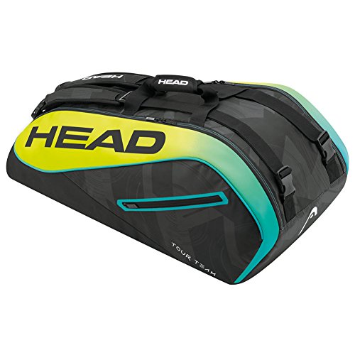HEAD Unisex Extreme 9R Supercombi Tennisschlägertasche, Schwarz/Gelb/Blau, Einheitsgröße