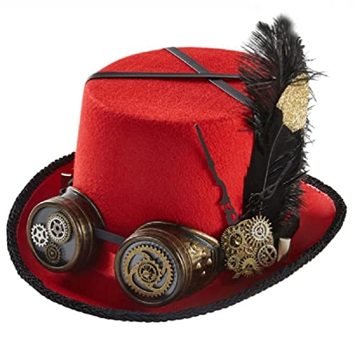 Gissroys Steampunk Time Traveler Hat Steampunk Cup Hüte Für Männer Mit Brille Hut Steampunk Halloween Party Zubehör Steampunk Cup Hüte Mit Brille