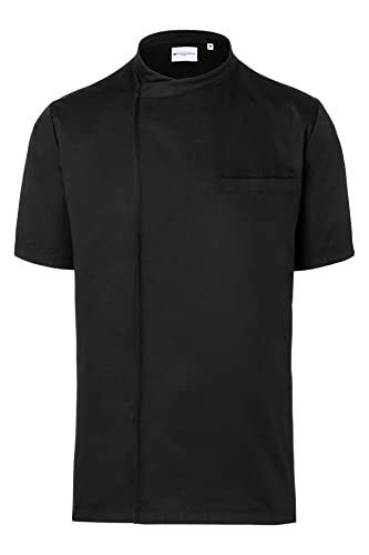 Karlowsky Kurzarm Überwurf-Kochhemd, Farbe: Schwarz, Größe: L