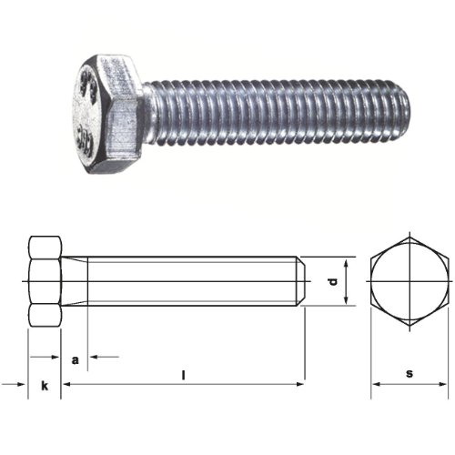 DIN 933 Sechskantschrauben verzinkt ISO 4017 Maschinen Schrauben M 6 8 10 12 16 (50, M10 x 100)