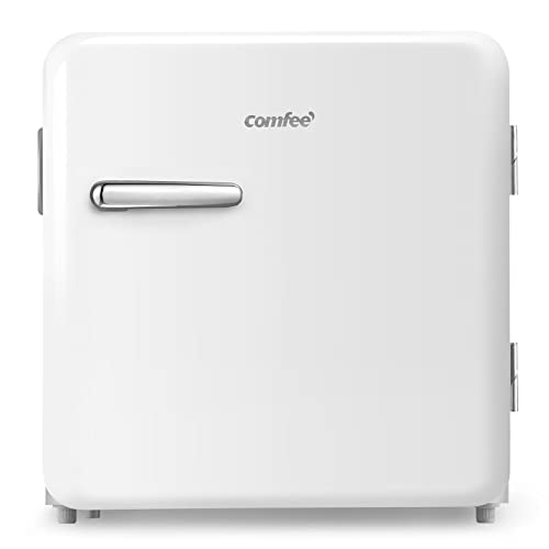 Comfee RCD50WH1RT(E) Mini-Kühlschrank/Retro Kühlschrank / 47L Kühlbox / 50 cm Höhe / 100 kWh/Jahr/Weiß