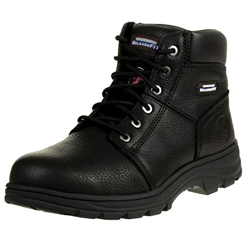 Skechers Workshire Sicherheitsschuhe 77009EC Schwarz BLK Stiefel, Größe:42, Farbe:Schwarz
