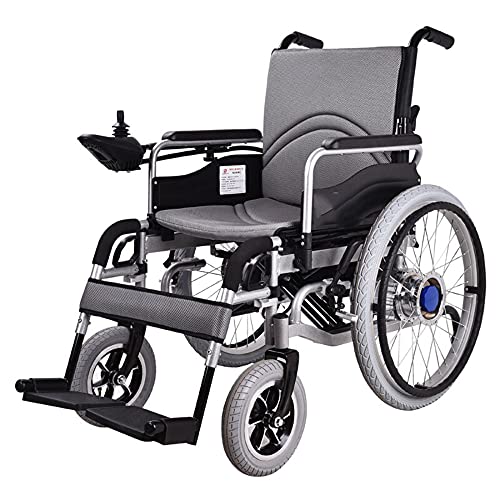 Elektrorollstuhl, Edelstahlrahmen, manuelles elektrisches Smart-Vierrad für ältere Menschen, Behindertenroller, großes Rad mit niedriger Rückenlehne/grau / 118×68×93cm