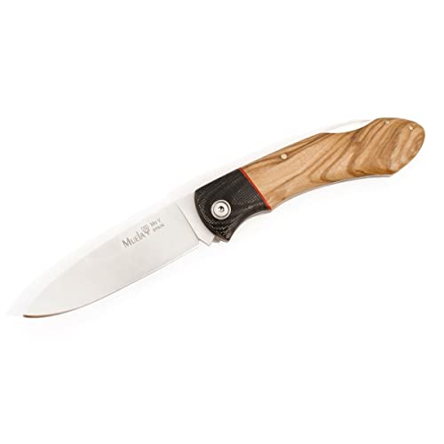 Muela Unisex – Erwachsene Taschenmesser Olivenholz Messer, Silber, one Size
