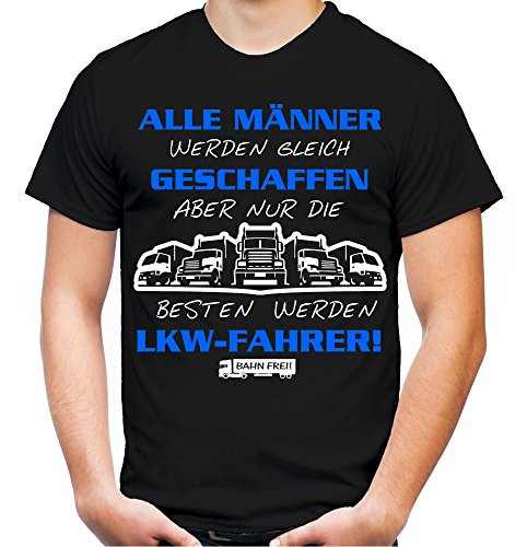 LKW Fahrer Männer und Herren T-Shirt | Spruch Papa Opa Geschenk (XXXL, Druck Blau)