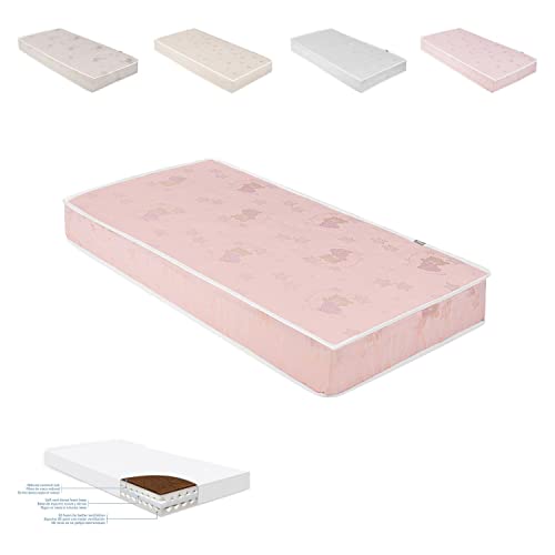 Kikkaboo Babybett Matratze CocoCraft Standard 120 x 60 x 15 cm 2 Lagen 3D-Schaum, Farbe:pink