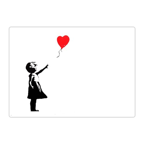 Schreibtischunterlage abwaschbar – 70x50 cm – Banksy – balloon girl – aus premium vinyl – Made in Germany