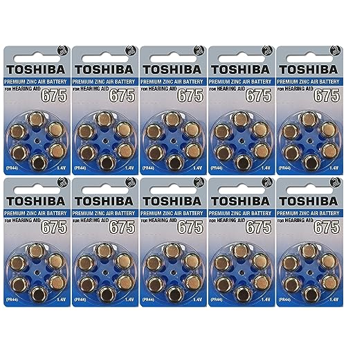 Toshiba Hörgerätebatterien Größe 675, PR44, (60 Batterien)