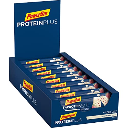 PowerBar Protein Plus 33% Vanilla Raspberry 10x90g - High Protein Riegel + Whey und Casein Protein