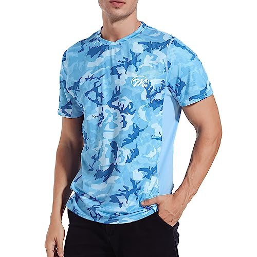 MEETWEE Rashguard Herren, Sportshirt Kurzarm UV Schutz Shirt UPF 50+ Funktionsshirt Atmungsaktiv Rash Vest für Outdoor Running Sports