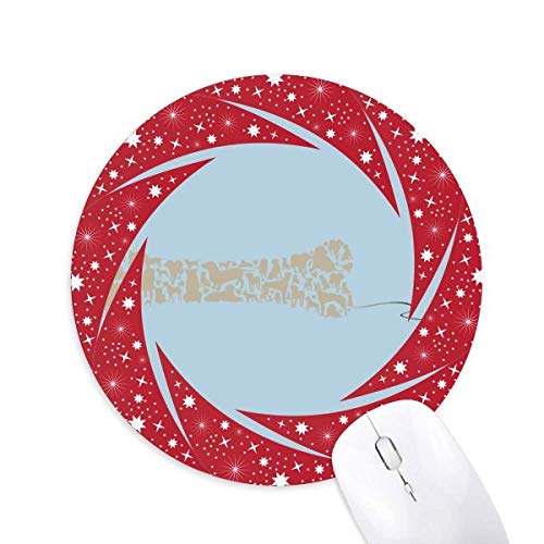 Pink Buttervoll Cartoon Wheel Mouse Pad Round Red Rubber