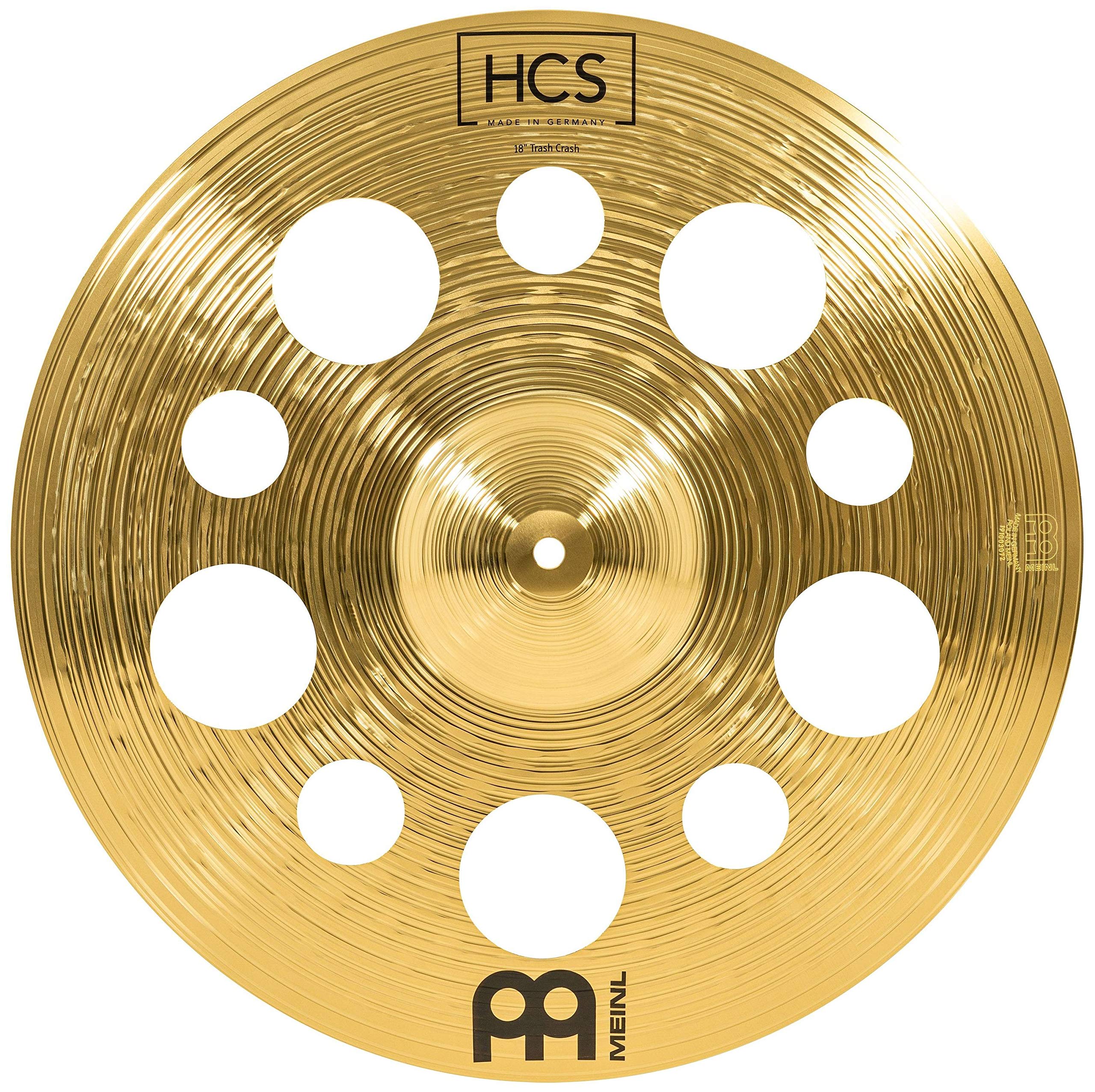 Meinl Cymbals HCS Trash Crash — 18 Zoll (Video) Schlagzeug Becken mit Löchern (45,72cm) Messing, Traditionelles Finish (HCS18TRC)