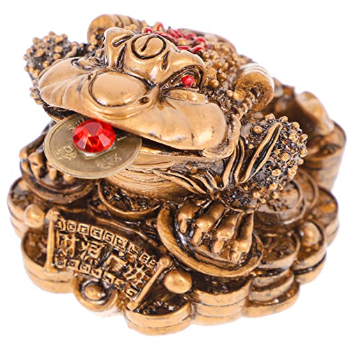 LIOOBO Feng Shui frosch, dreibeiniger Reichtum, traditionelle Frosch-Köte, Statue, Auto, Fengshui-Dekoration, Wohlstand, Heimdekoration