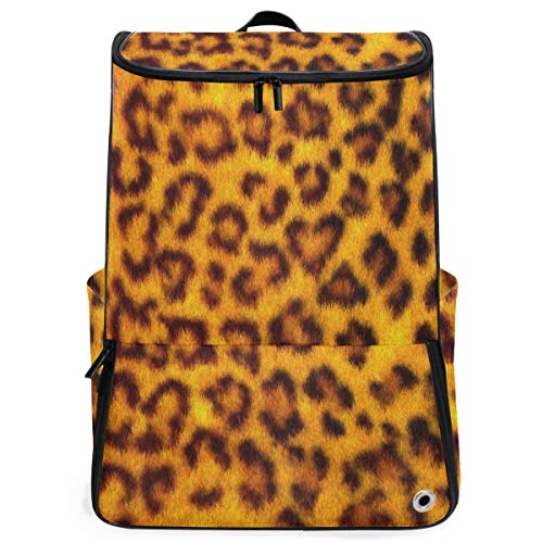 FANTAZIO Laptop-Rucksack für unterwegs, mit schönem Leopardenmuster, langlebig, für Schule und Schule