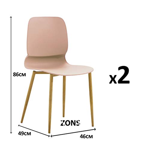 Miss 2 Stühle aus Metall, mit Sitzfläche aus Polypropylen, Rosa/Violett