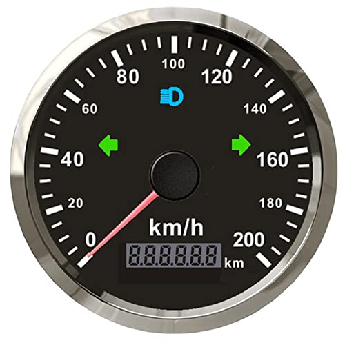 ELING Wasserdichter GPS Tachometer 200 km/h für Schneemobil Motorrad ATV UTV Gesamtlaufleiste verstellbar 85mm Abmessung 12V/24V