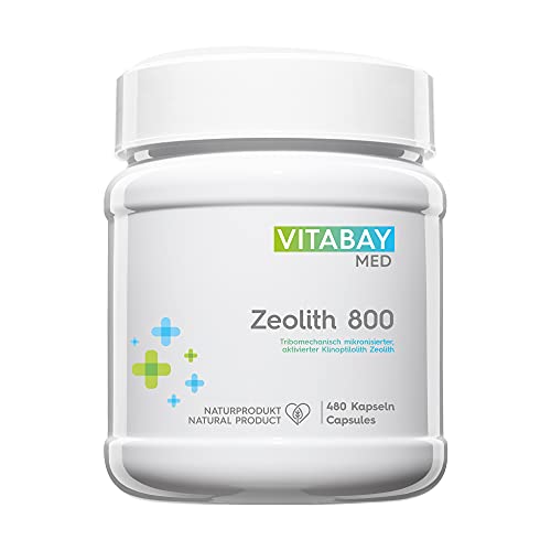 Vitabay Zeolith 800 • 480 Kapseln • Über 90% Klinoptilolith • Tribomechanisch mikronisiert und aktiviert • Pharmaqualität
