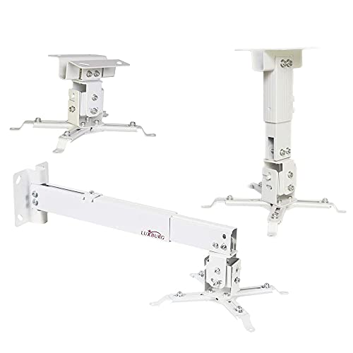 Luxburg® Universal Projektor Deckenhalterung Kit 70-120 cm hält bis zu 15kg 30 Neigung, Weiß