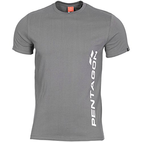 Pentagon T-Shirt Vertical Grau, Grau, M