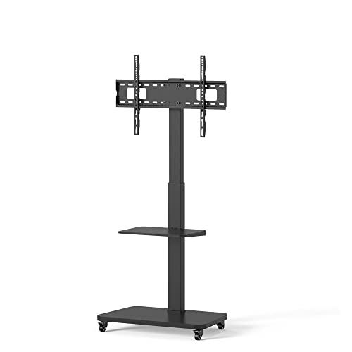 conecto, TV-Standfuß, für TV-Geräte von 37" bis 75", VESA bis 600x400, Tragkraft: max. 40 Kg, schwenkbar (± 35°), höhenverstellbar, mobil, inkl. Ablage, schwarz