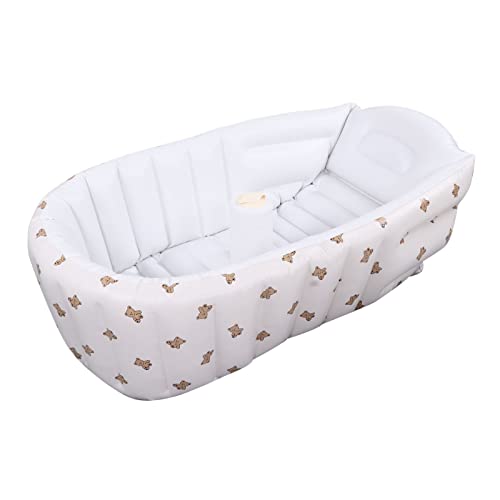 Aufblasbare Babybadewanne, Aufblasbare Babybadewanne Home Cute Exquisite Pattern Travel Portable Infant Faltbare Badewanne(Kleiner Bär)