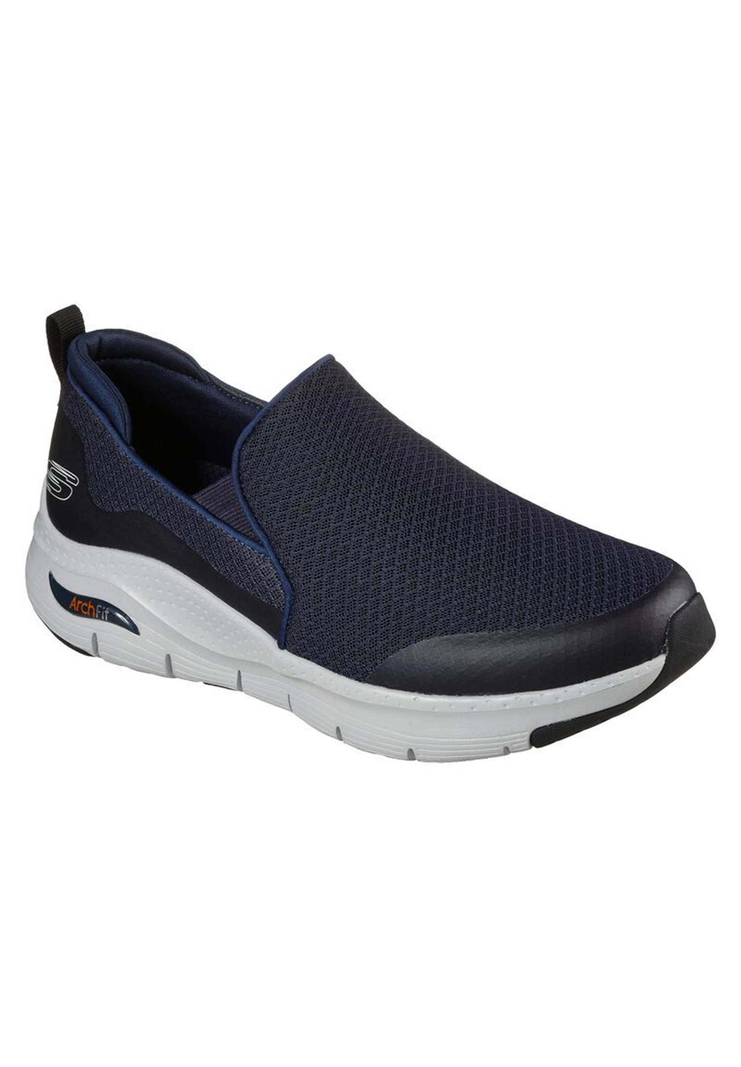 Skechers Herren Arch Fit Slip On Sneaker, Blau (Navy Mesh/Synthetic/Trim NVY), 45 EU