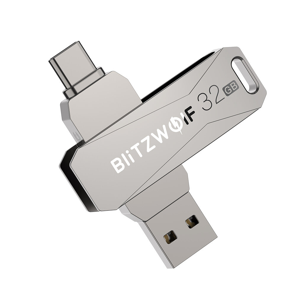 BlitzWolf BW-UPC2 256 GB USB-Festplatte 2 in 1 Type-C USB 3.0 Flash Laufwerk Ultraschnelle Übertragung 360°-Drehung Zink