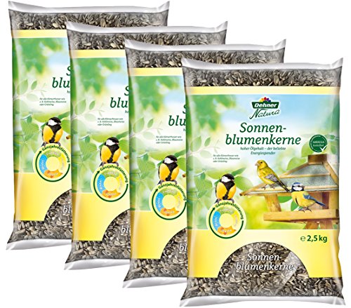 Dehner Natura Wildvogelfutter, Sonnenblumenkerne, 4 x 2.5 kg (10 kg)