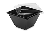 GUILLIN carpot751pn Karton Topf Salat Deckel Boden unabhängigen, Kunststoff, schwarz, 13,5 x 13,5 x 8 cm