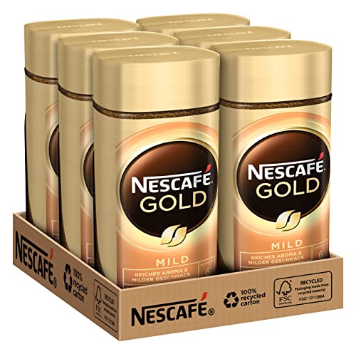 NESCAFÉ Gold Mild, löslicher Kaffee, 6er Pack, 6x100g Glas