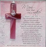 The Grandparent Gift Mom, Now That I'm a Mother Glass Cross Daughter to Mother Gift, Pink