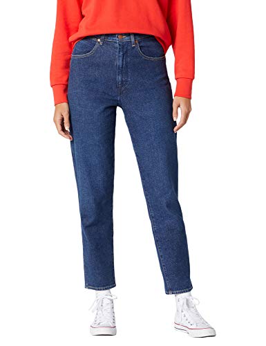 Wrangler Damen MOM Straight Jeans, Blau (Deep Sea 12s), W28/L32 (Herstellergröße: 28/32)