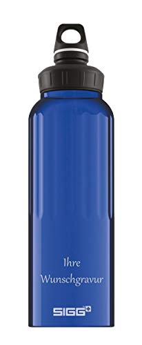 Sigg Alutrinkflasche 'WMB' - 1,5 L (dunkelblau, mit Namensgravur)