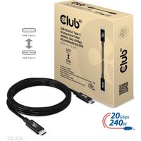 Club 3D - USB-Kabel - USB-C (M) zu USB-C (M) - USB4 Gen2x2 5 A - 2,0m - bi-direktional, Support von 4K 60 Hz, up to 240W power delivery support, extended power range (EPR) (CAC-1575)