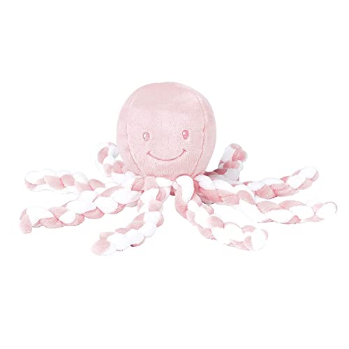 Nattou 878753 Lapidou Kuscheltier Oktopus, Für Neugeborene und Frühchen, 23 cm, Rosa, Hellrosa/Weiß, 1 Stück (1er Pack)