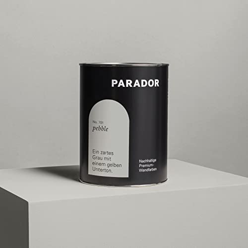 PARADOR Wandfarbe Pebble grau gelb pastell hell 2,5 L - nachhaltige Premium Innenfarbe matt - hohe Deckkraft tropffest spritzfest ergiebig schnelltrocknend geruchsneutral vegan