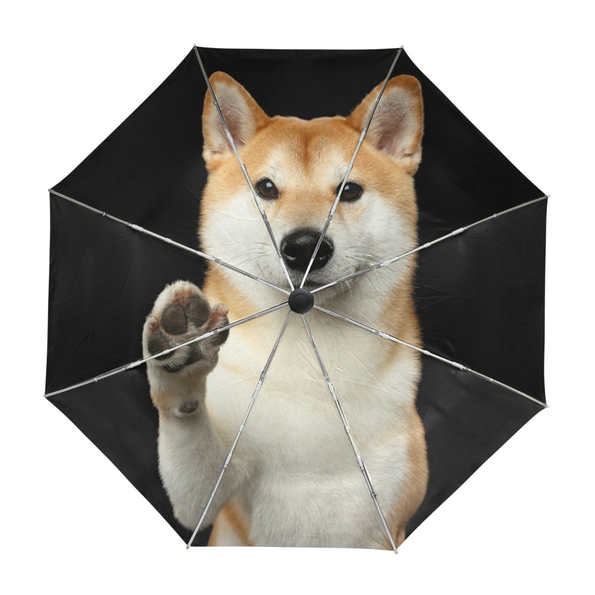 alaza Netter Shiba Inu Hund Regenschirm Reise Auto Öffnen Schließen UV-Schutz-windundurchlässiges Leichtes Regenschirm