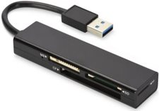 ednet Multi-Kartenleser, USB 3.0, 4-port, Unterstützt MS, SD, T-flash, CF Format schwarz