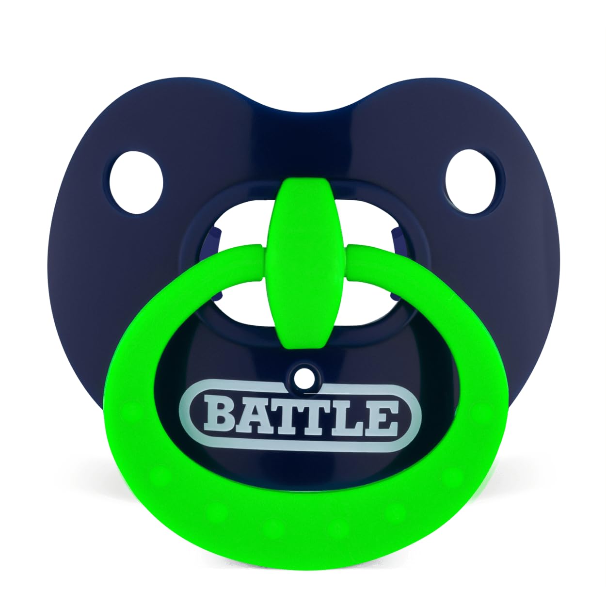 Battle Sports Science Binky Oxygen Lip Protector Mouthguard - Navy/Neon Green