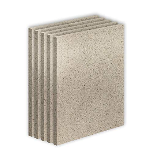 Vermiculite Platte Schamott-Ersatz für Kamin-Ofen Feuerraum Auskleidung SF600 500x600mm 25mm Stärke Temperaturbeständig bis 1100 °C mind. 600kg/m³ Rohdichte (x5)