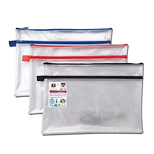 12 x A3 + Twin Pocket Tuff Tasche Schule Wasserdicht Storage Starke Federmappe mit Zip Wallet (460 x 350 mm)