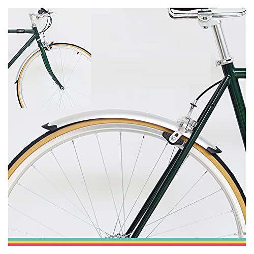 WENYOG Fahrrad Schutzblech 1 Set Silber Fahrrad Vorne Hintere Fendere Retro Fahrrad Mud Guard Wing Road Fahrrad Mordguard Fender Teile Schutzbleche Mountainbike (Color : Silver 1 Set)