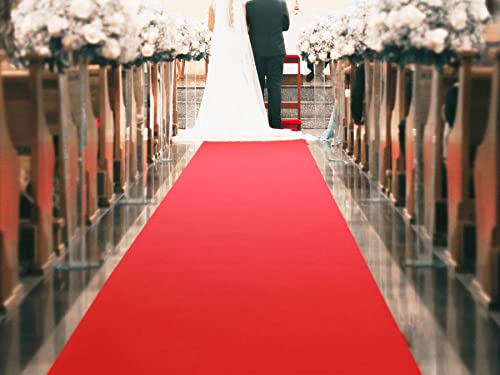 Roter Tepppich Hochzeitsteppich - Rot, 1,00m x 20,00m, B1 VIP Teppich für Hochzeit & Event, Empfangsteppich