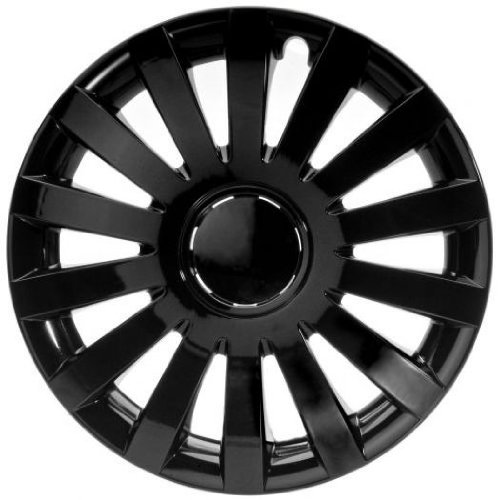 Tunershop 4 Radkappen Radzierblenden Typ Wind Black schwarz passend für Nissan 15 Zoll Stahlfelgen